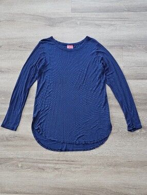 New Recruit Navy and Black Striped Long Sleeve Tee Size L